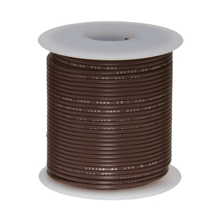 16 AWG Gauge GPT Marine Stranded Hook Up Wire, 25FT Lngth, Brown, 0.0508 Dia, UL1426, 60 Volts